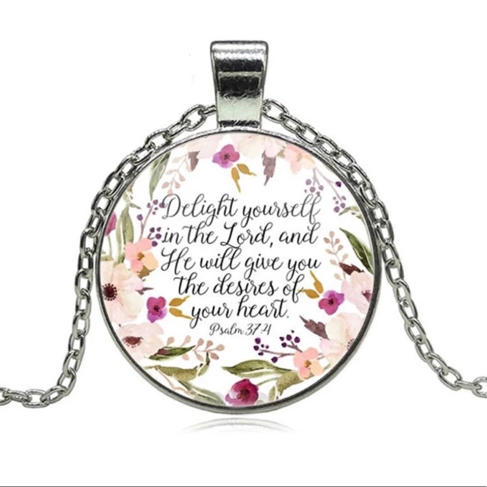 Bible Quote Necklace Psalm 37:4